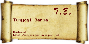 Tunyogi Barna névjegykártya