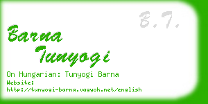barna tunyogi business card